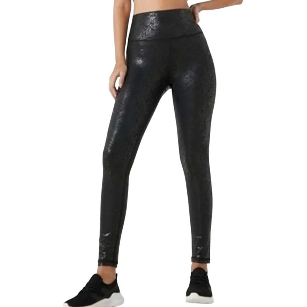 Aerie Offline The Hugger Black Faux Leather Snake High Waisted Leggings XS